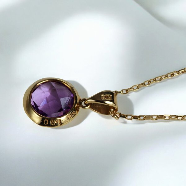 画像4: K18アメジストカットネックレス (4)