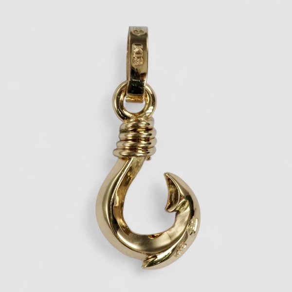 画像2: 【再入荷】K18フィッシュフックペンダント SSサイズ (2)