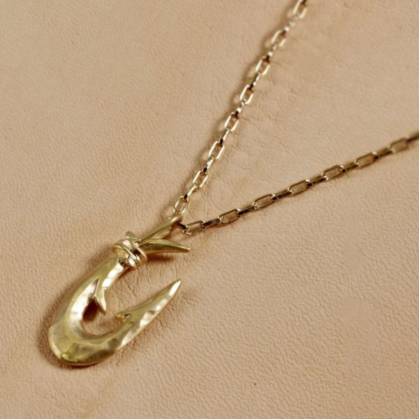 画像5: K18縄文釣り針 小 ペンダント (5)