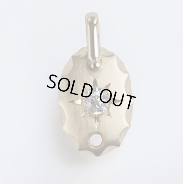 画像1: K18ダイヤモンド（0.468ct）入りプレートペンダント (1)