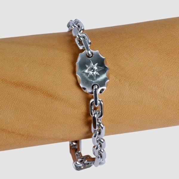 画像3: 【受注生産品】Pt900ダイヤモンドプレート付きブレスレット (3)