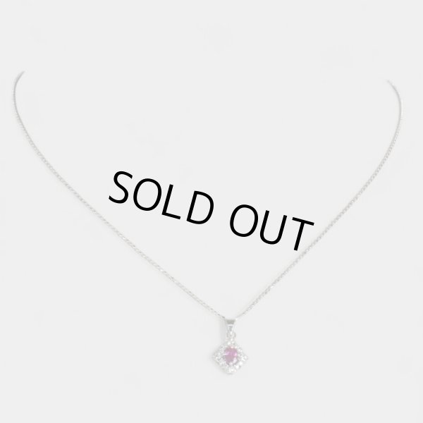 画像3: Pt900/K18WG ルビー・ダイヤ入りペンダントネックレス (3)