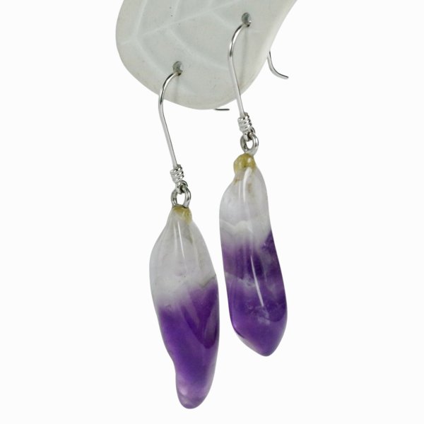 画像2: K14WGナチュラルシェープ ファントムアメジストピアス (2)