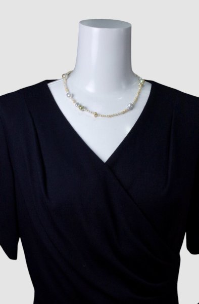 画像2: 白蝶ケシ×アコヤパールネックレス (2)