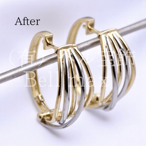 画像3: 【オーダー例】K18×Pt900コンビピアス製作 (3)