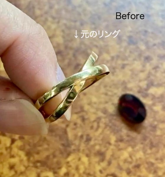 画像2: 【リフォーム・オーダー例】K18ガーネットリング制作 (2)