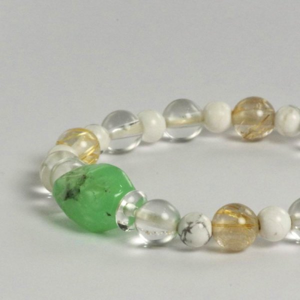 画像3: クリソプレーズ×ルチルクォーツブレスレット (3)