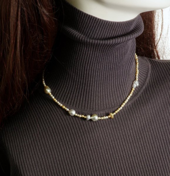 画像9: 白蝶ケシ×アコヤパールネックレス (9)