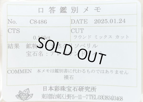 画像11: アレキサンドライト0.166ct　【ソーティング付】6月誕生石 (11)