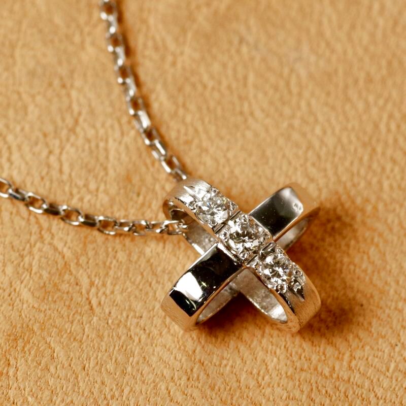 Ptダイヤモンドクロス2wayペンダントネックレス